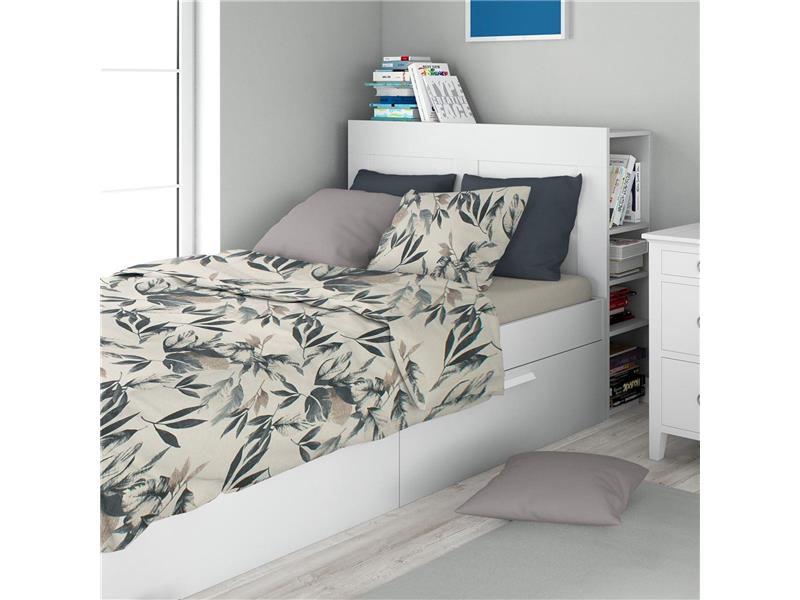 Σεντόνια Εμπριμέ Σετ 3 τεμ Ευριδίκη 710 160X240 Ecru-Black 100% Cotton