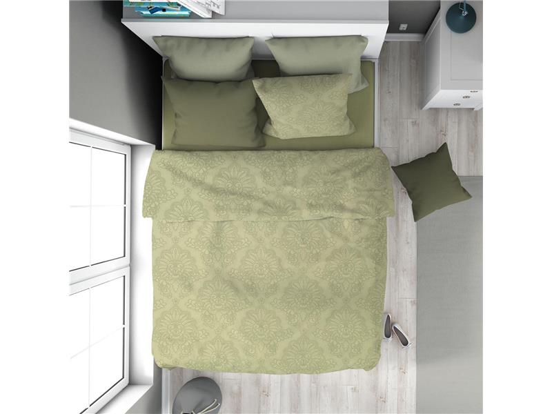 Πάπλωμα Εμπριμέ Άρτεμις 704 160X240 Light Olive 100% Cotton