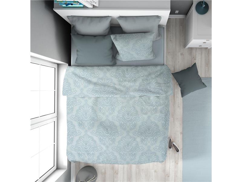 Παπλωματοθήκη Εμπριμέ Άρτεμις 705 160X240 Light Blue-Grey 100% Cotton