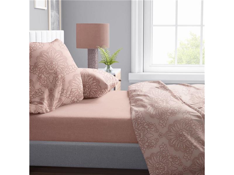 Σεντόνια Εμπριμέ Σετ 4 τεμ Άρτεμις 703 240X270 Dusty Rose 100% Cotton