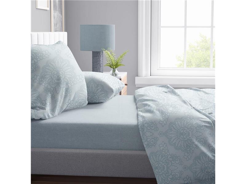 Σεντόνια Εμπριμέ Σετ 4 τεμ Άρτεμις 705 240X270 Light Blue-Grey 100% Cotton