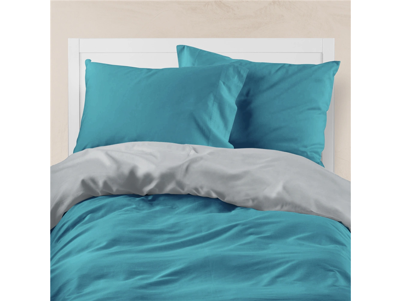 Παπλωματοθήκη Borea Solid Line Πετρόλ-Ποντικί