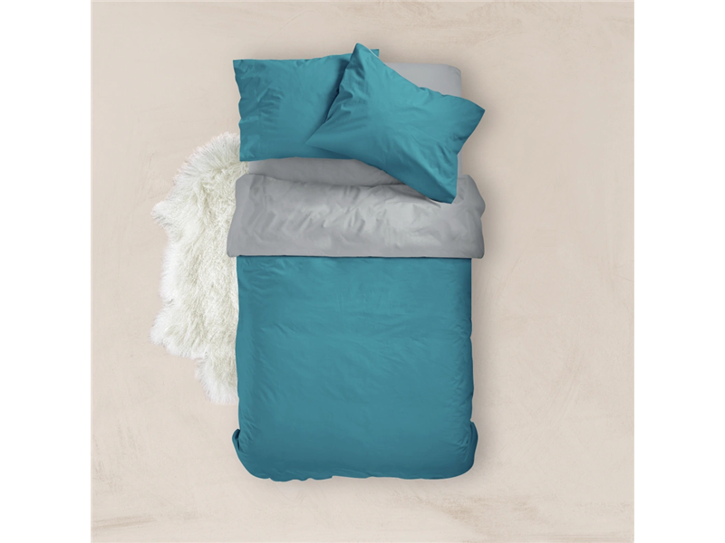 Παπλωματοθήκη Borea Solid Line Πετρόλ-Ποντικί