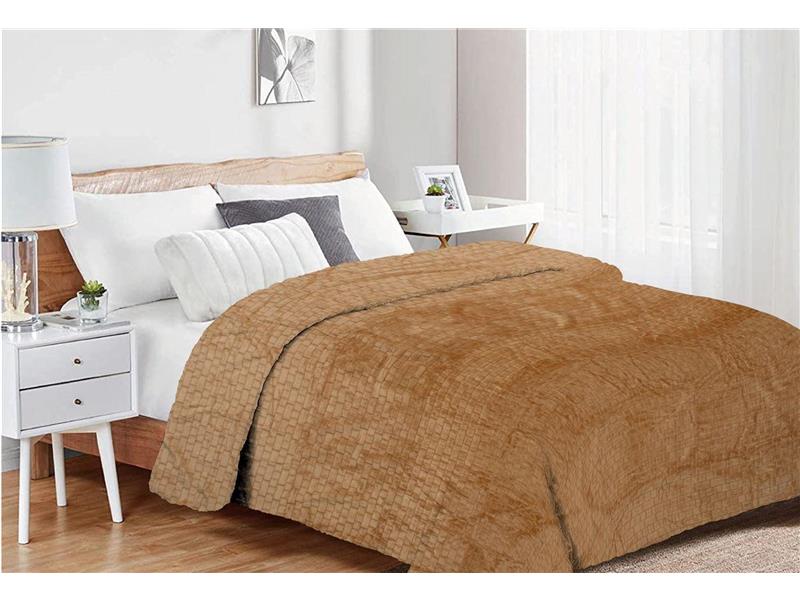 Κουβέρτα Coral Fleece Jacquard Brick 02 160X220 Beige 100% Polyester