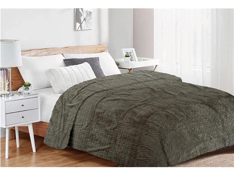 Κουβέρτα Coral Fleece Jacquard Brick 07 160X220 Olive 100% Polyester