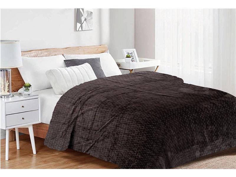 Κουβέρτα Coral Fleece Jacquard Brick 08 160X220 Grey-Black 100% Polyester