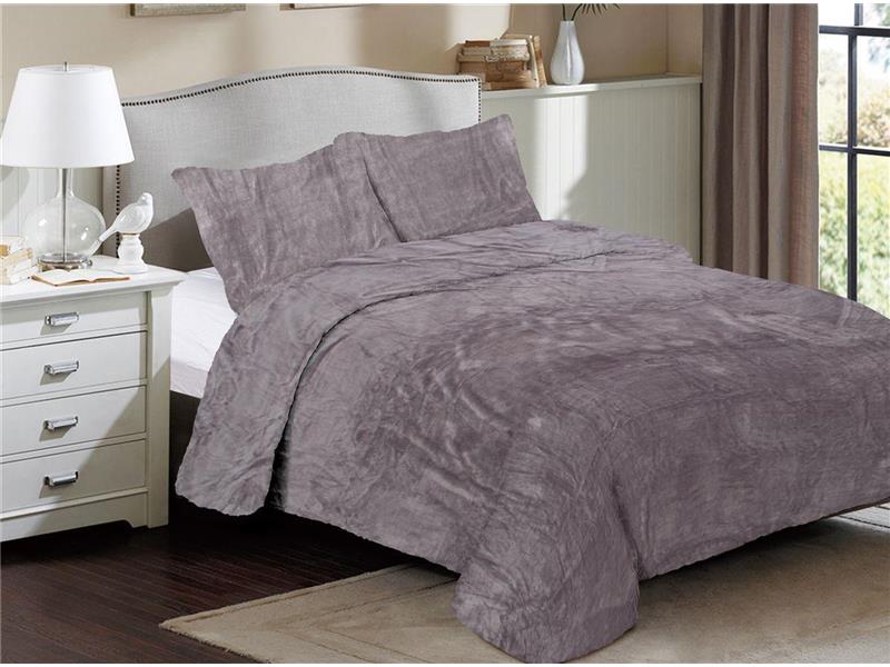 Κουβέρτα Coral Fleece Solid 06 160X220 Grey 100% Polyester