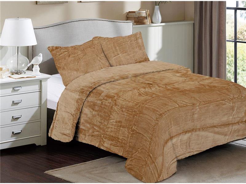 Κουβέρτα Coral Fleece Solid 02 220X240 Beige 100% Polyester