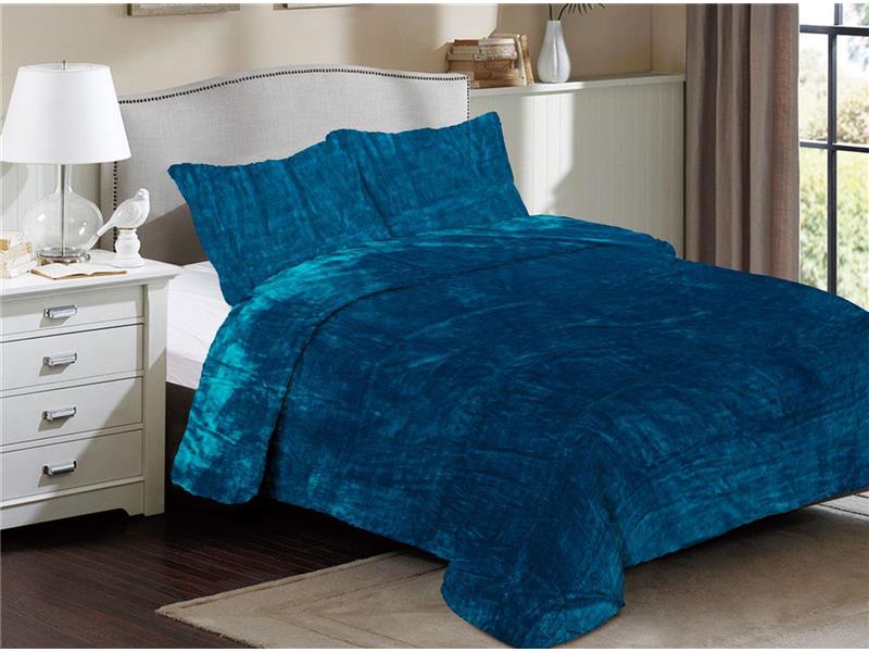 Κουβέρτα Coral Fleece Solid 03 220X240 Petrol 100% Polyester