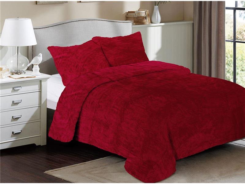Κουβέρτα Coral Fleece Solid 04 220X240 Bordeaux 100% Polyester