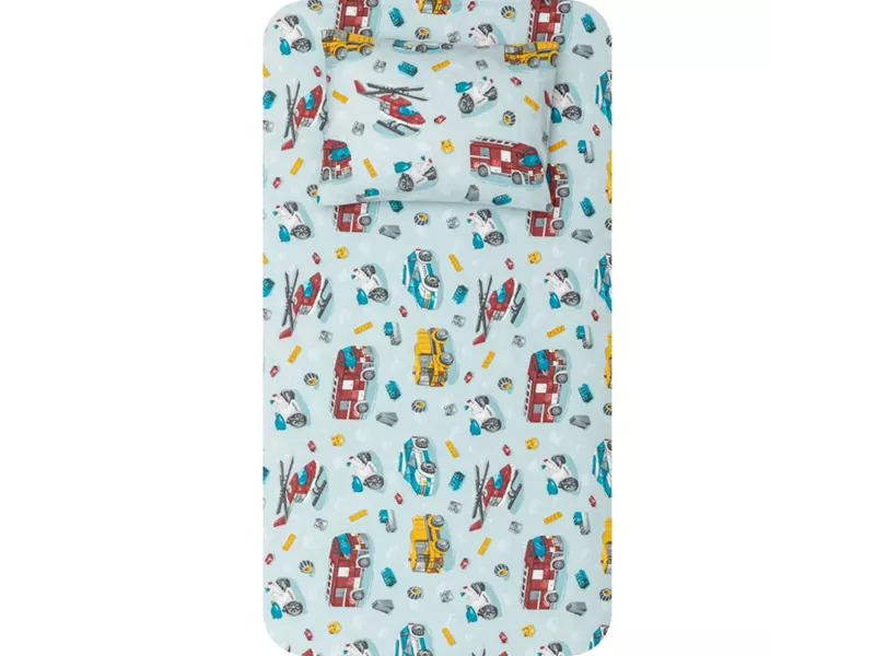 Σεντόνια Κούνιας Φανελένιο Σετ Πυροσβεστική