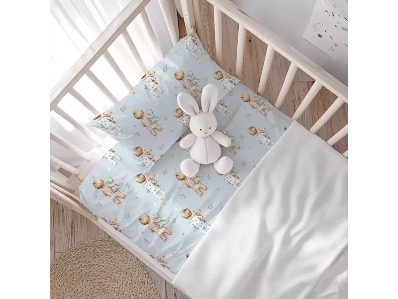 Σεντόνια Κούνιας Σετ Goodnight Σιέλ