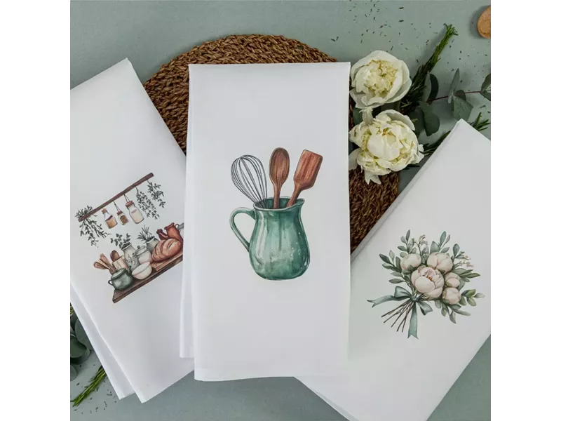 Ποτηρόπανα Κουζίνας Basilico Σετ 3ΤΜΧ