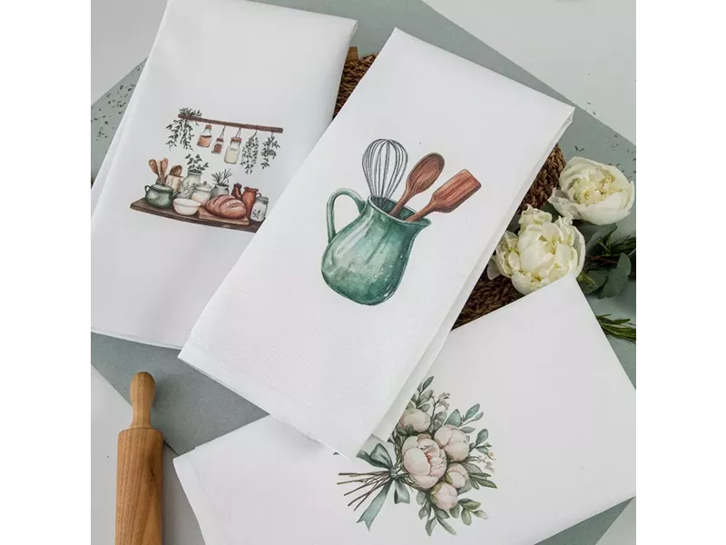 Ποτηρόπανα Κουζίνας Basilico Σετ 3ΤΜΧ