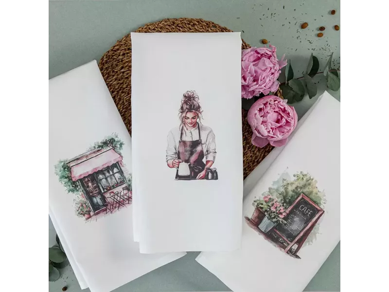 Ποτηρόπανα Κουζίνας Bistro Σετ 3ΤΜΧ