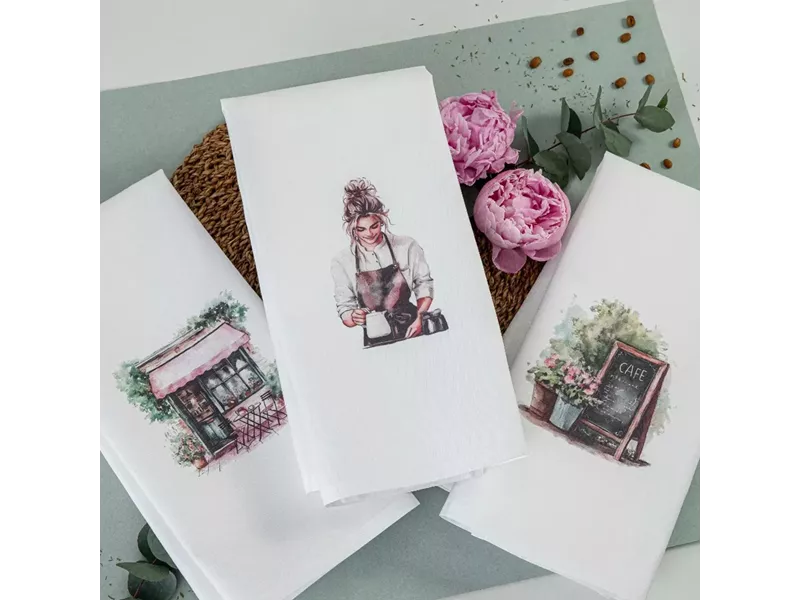 Ποτηρόπανα Κουζίνας Bistro Σετ 3ΤΜΧ