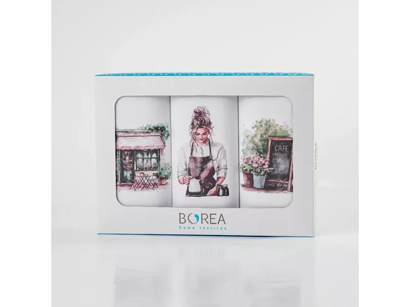 Ποτηρόπανα Κουζίνας Bistro Σετ 3ΤΜΧ