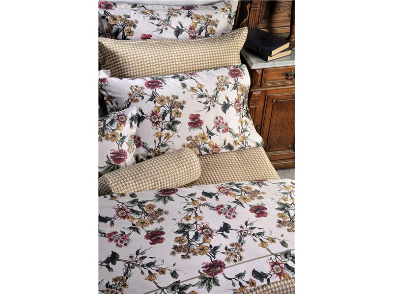 Σετ Σεντόνια Down Town S-868 Beige Flower Pied de Poule