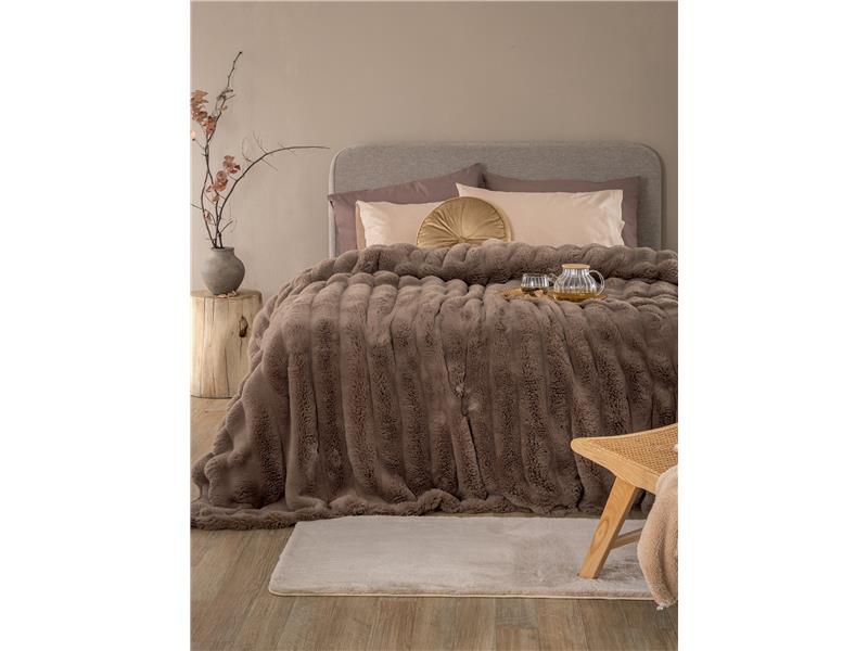 Κουβέρτα γούνα Heather Brown Palamaiki        