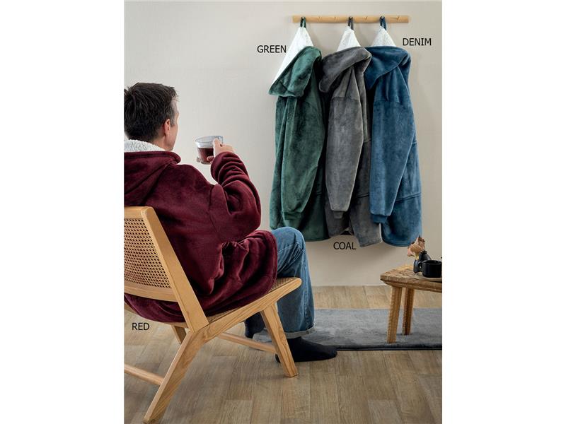 Κουβέρτα με μανίκια και κουκούλα με sherpa Palamaiki Huhu/2 