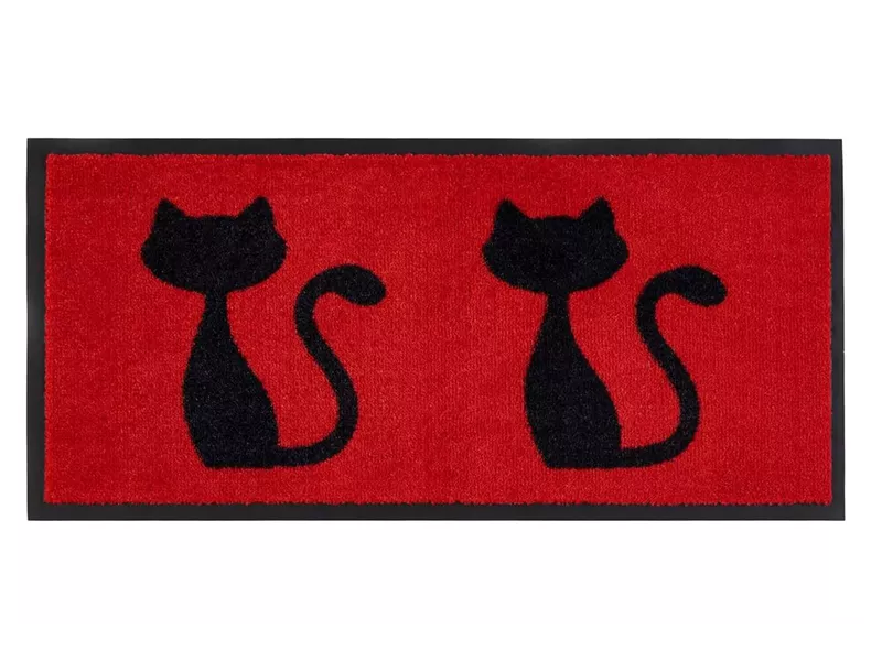 Sdim Πατάκι Εισόδου Μοκέτα με Αντιολισθητικό Υπόστρωμα Emotion-xs 401 Cats Red 40x80εκ. Πάχους 8mm