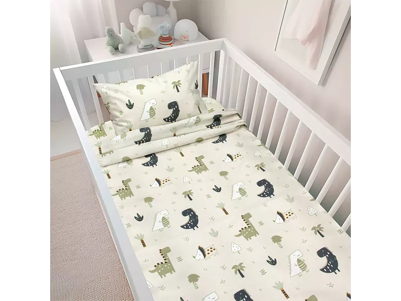 LINO BEBE ΣΕΤ ΣΕΝΤΟΝΙΑ DINO FOREST GREEN 120X180