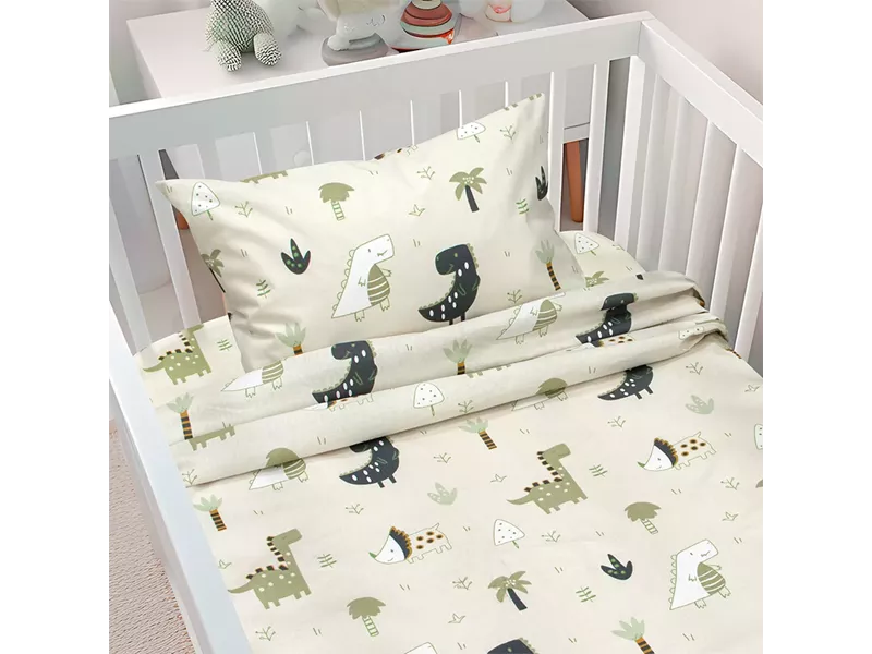 LINO BEBE ΣΕΤ ΣΕΝΤΟΝΙΑ DINO FOREST GREEN 120X180