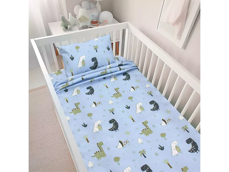 LINO BEBE ΣΕΤ ΣΕΝΤΟΝΙΑ DINO FOREST PETROL 120X180