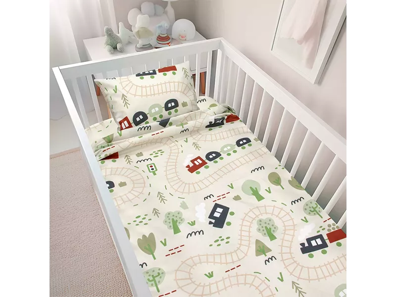 LINO BEBE ΣΕΤ ΣΕΝΤΟΝΙΑ FOREST EXPRESS GREEN 120X180