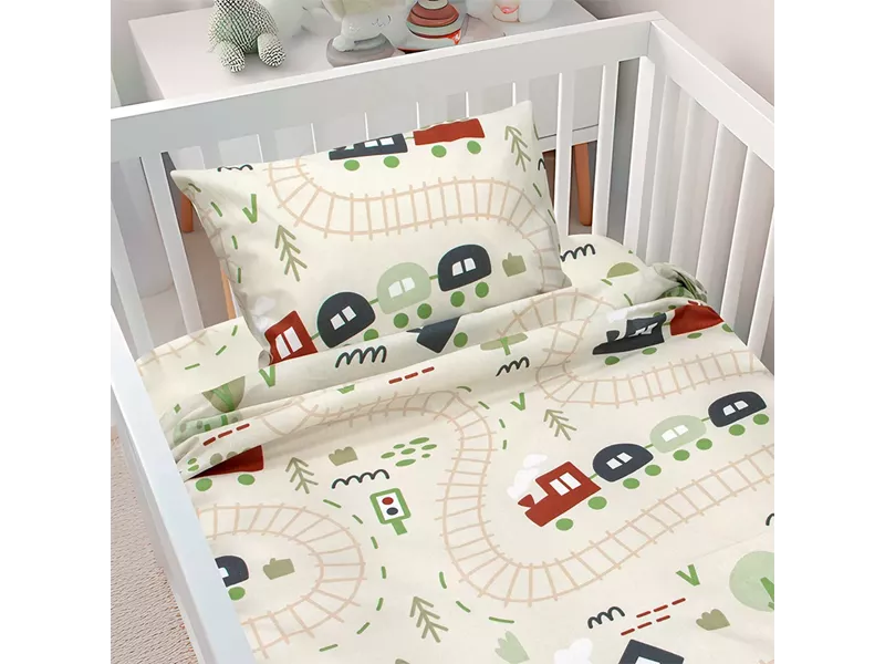 LINO BEBE ΣΕΤ ΣΕΝΤΟΝΙΑ FOREST EXPRESS GREEN 120X180