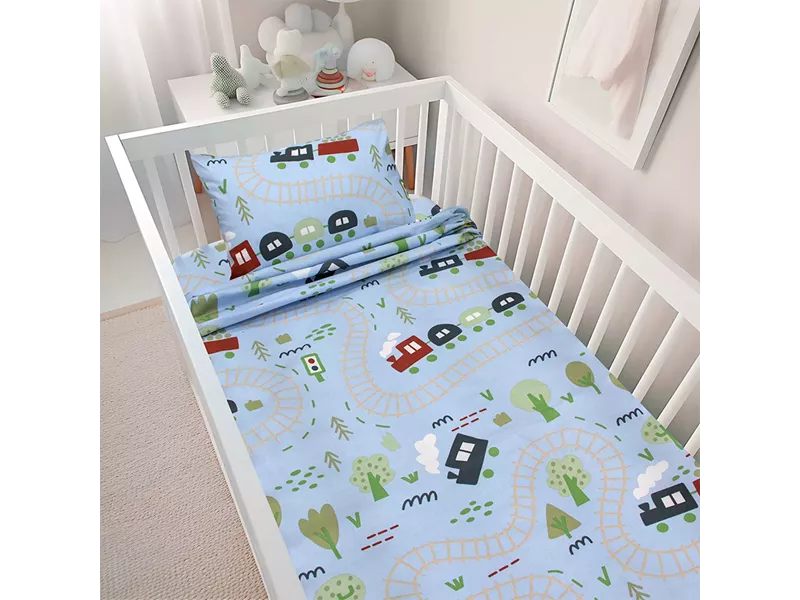 LINO BEBE ΣΕΤ ΣΕΝΤΟΝΙΑ FOREST EXPRESS PETROL 120X180