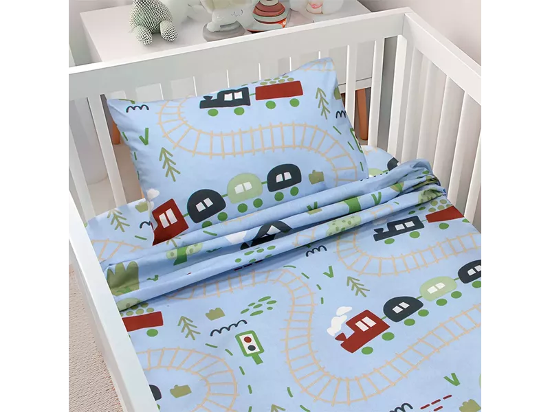 LINO BEBE ΣΕΤ ΣΕΝΤΟΝΙΑ FOREST EXPRESS PETROL 120X180