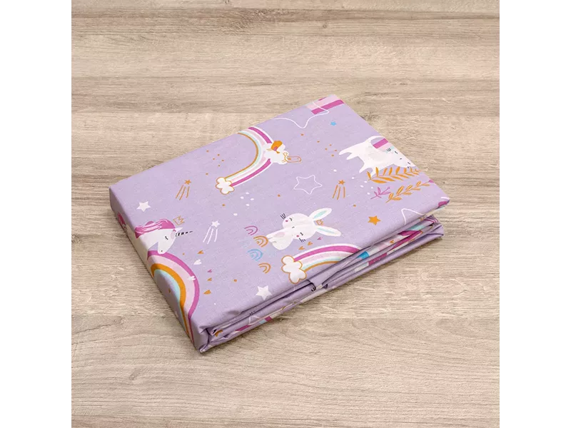 LINO BEBE ΣΕΤ ΣΕΝΤΟΝΙΑ RAINBOW GALLOP LILAC 120X180