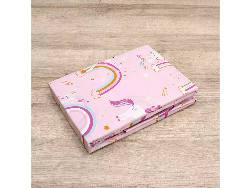 LINO BEBE ΣΕΤ ΣΕΝΤΟΝΙΑ RAINBOW GALLOP PINK 120X180