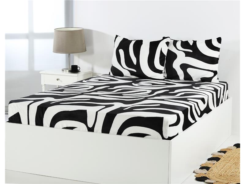 Fleece σεντόνι με λάστιχο και μαξιλαροθήκες (100cm x 200cm + 30cm) design 3