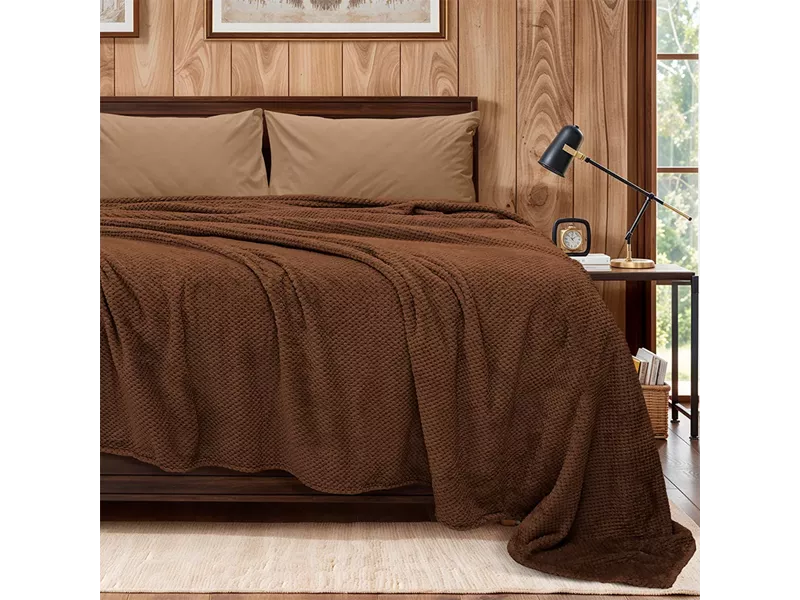 LINO ΚΟΥΒΕΡΤΑ FLEECE NAPNEST BROWN 220X240
