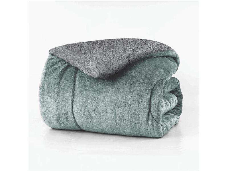 Kουβερτοπάπλωμα διπλής όψης Borea Cozy Μέντα-Γκρι