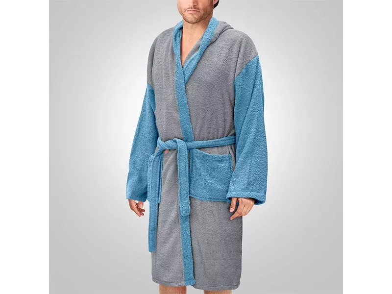 LINO Μπουρνούζι με κουκούλα Revel Γκρι Large