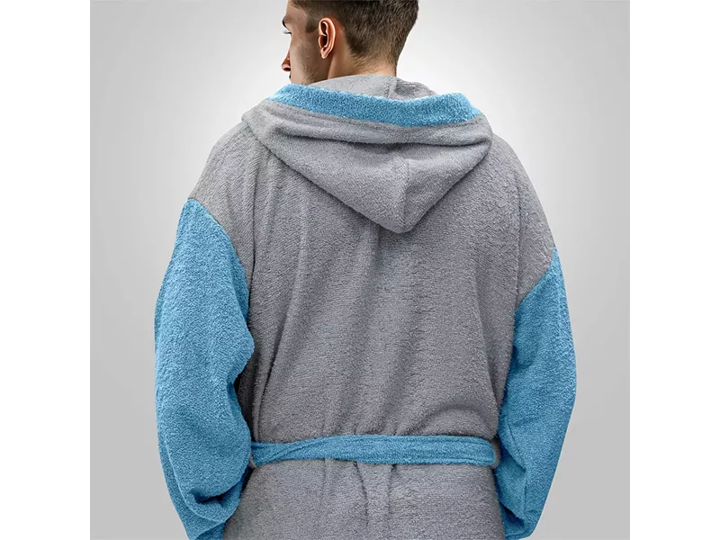 LINO Μπουρνούζι με κουκούλα Revel Γκρι Large