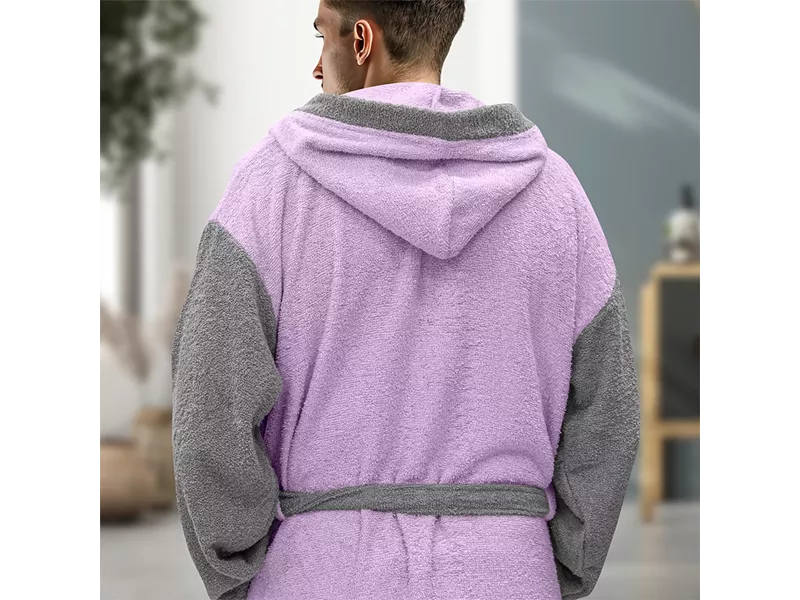 LINO Μπουρνούζι με κουκούλα Revel Μωβ Small