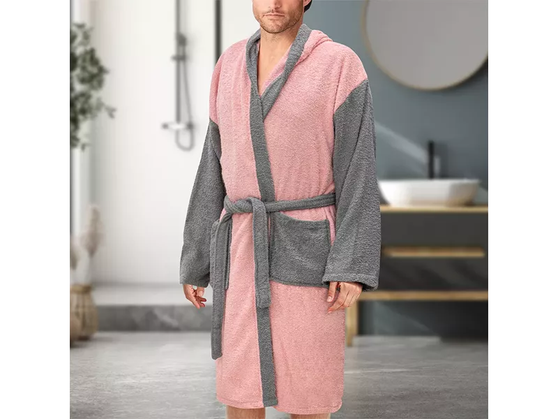 LINO Μπουρνούζι με κουκούλα Revel Ροζ Small