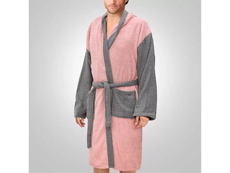 LINO Μπουρνούζι με κουκούλα Revel Ροζ Small