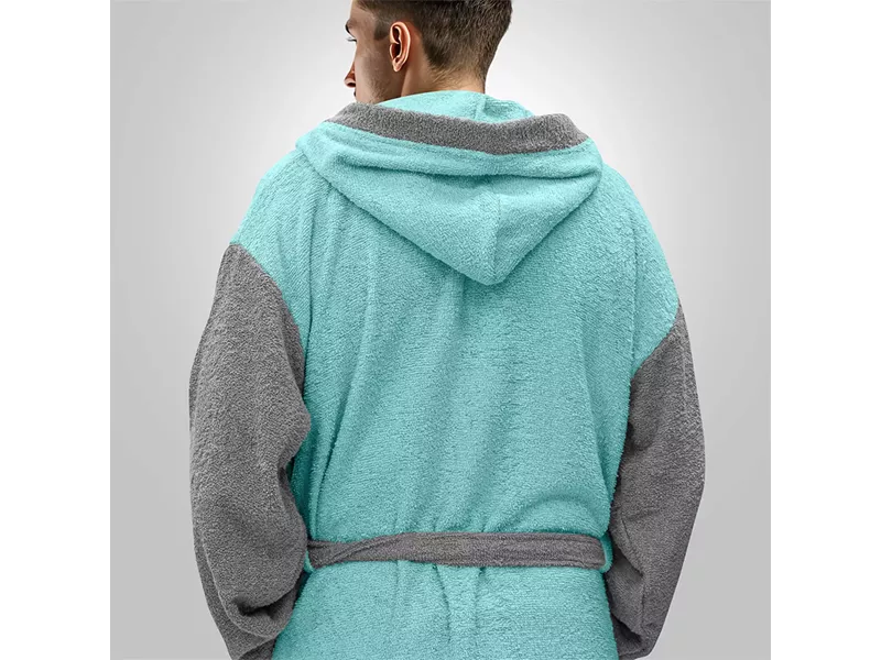 LINO Μπουρνούζι με κουκούλα Revel Μέντα Small