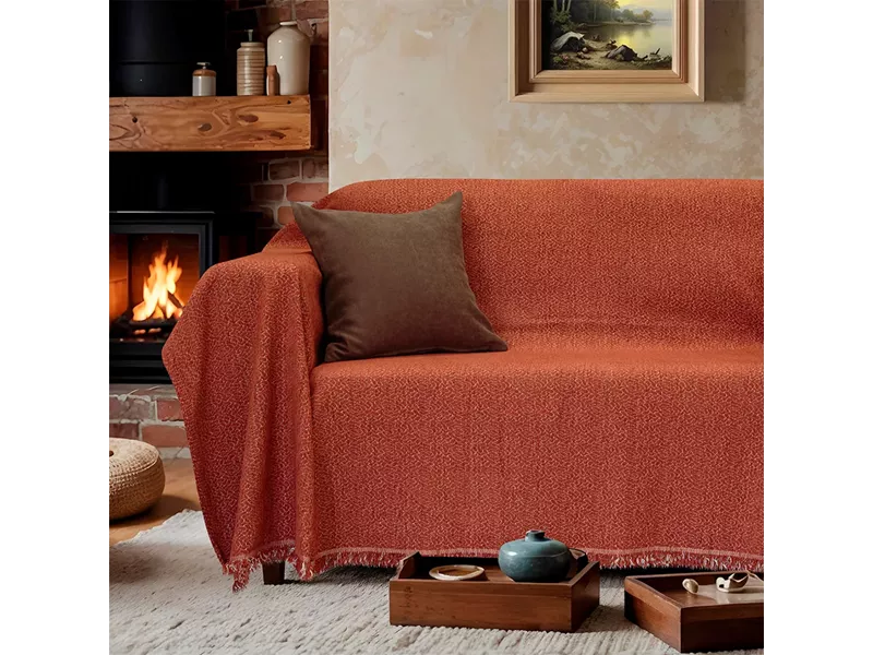 LINO Ριχτάρι Καναπέ Διθέσιο (180x250) Boxi Κεραμιδί