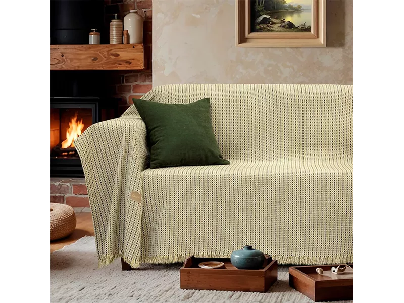 LINO Ριχτάρι Καναπέ Τριθέσιο (180x300) Velora Olive