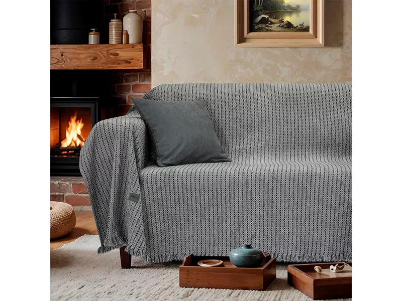 LINO Ριχτάρι Καναπέ Τριθέσιο (180x300) Velora Grey