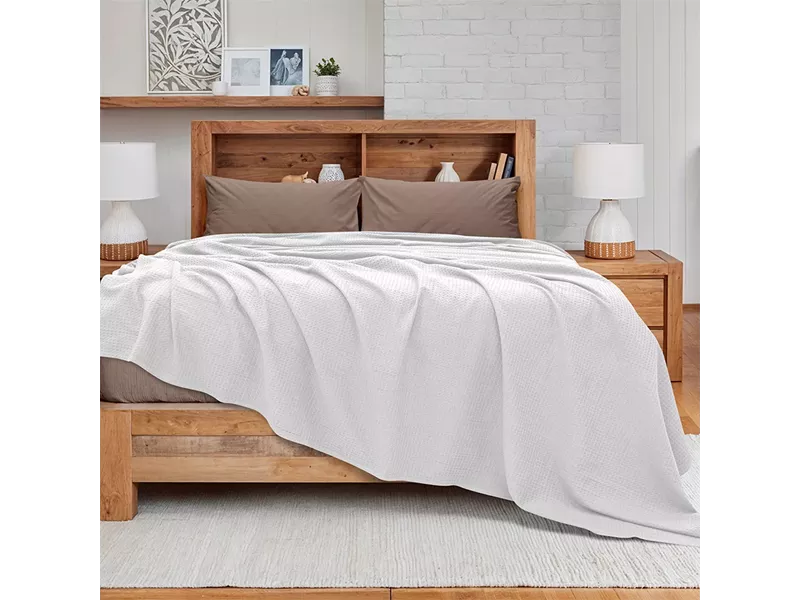 LINO Κουβέρτα King size (240x260) Πικέ Cocoon Λευκό