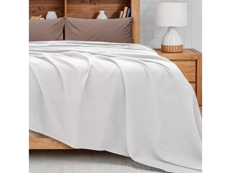 LINO Κουβέρτα King size (240x260) Πικέ Cocoon Λευκό