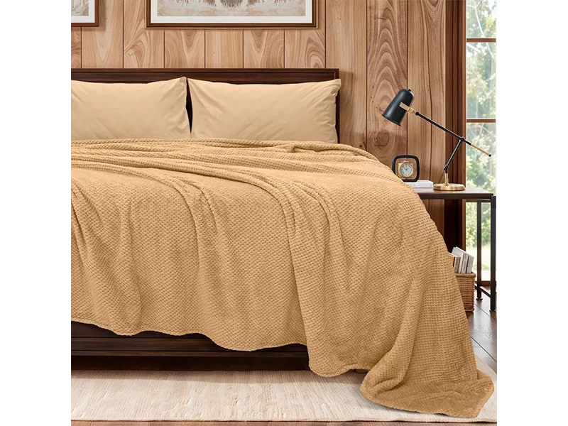 LINO Κουβέρτα Υπέρδιπλη (220x240) Fleece Napnest Beige