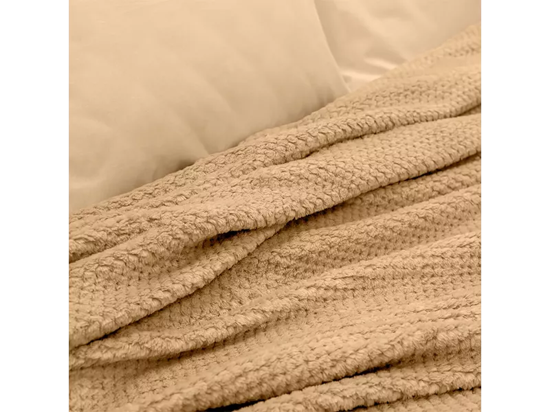 LINO Κουβέρτα Υπέρδιπλη (220x240) Fleece Napnest Beige
